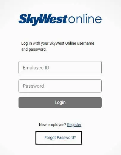 skywest online recover password