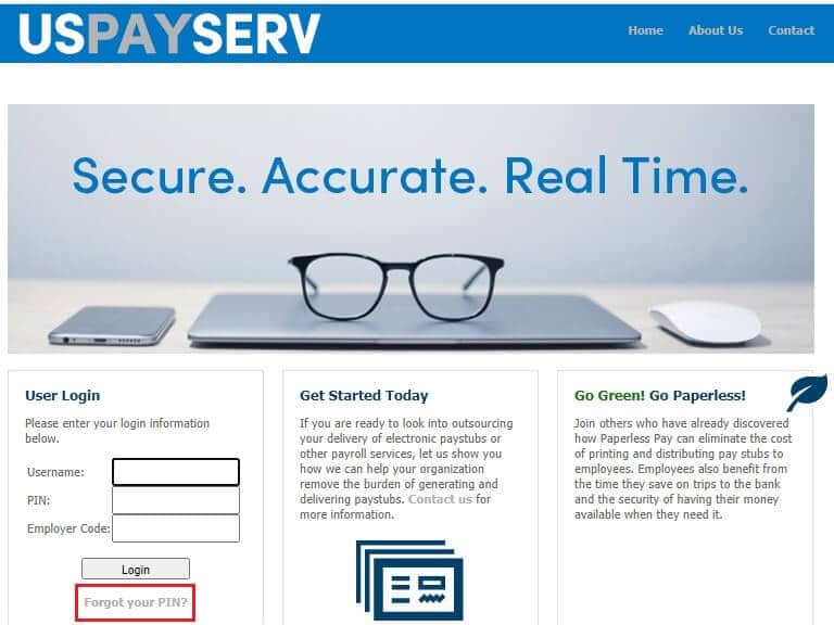 USPayserv Forgot Pin