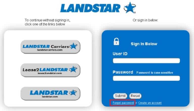 Landstar Load Board Login Forgot Password