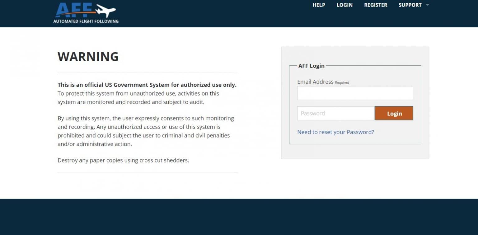AFF Login at www.aff.gov Automated Flight Following » Employee Login Portals
