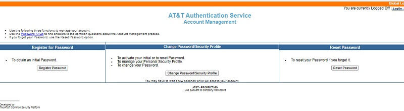 reset Hr one-stop at&t Password