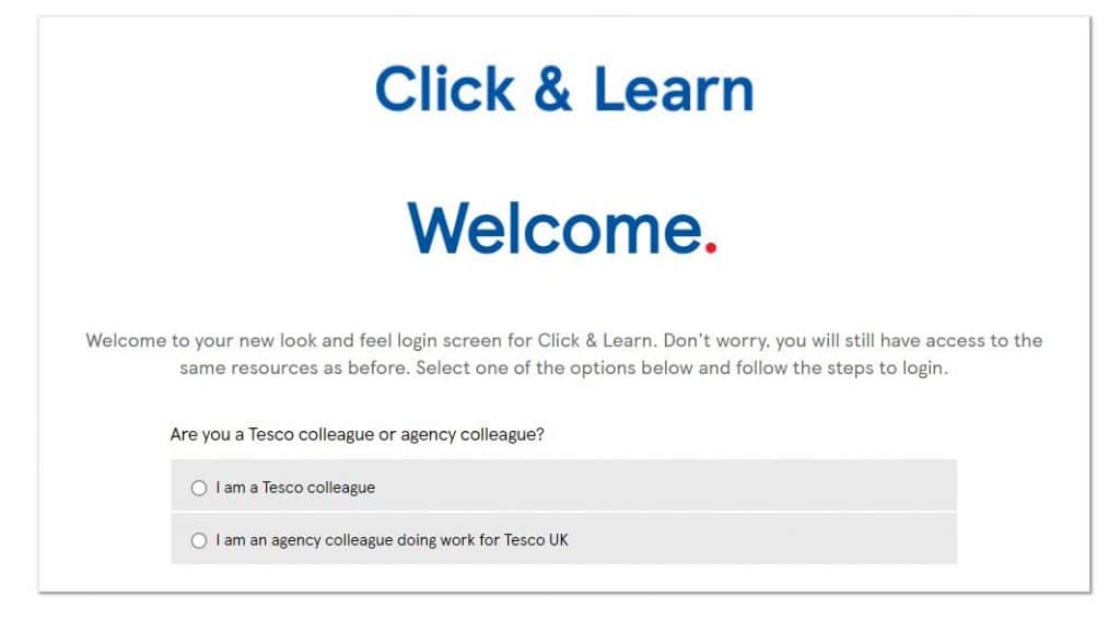 tesco e-learning portal