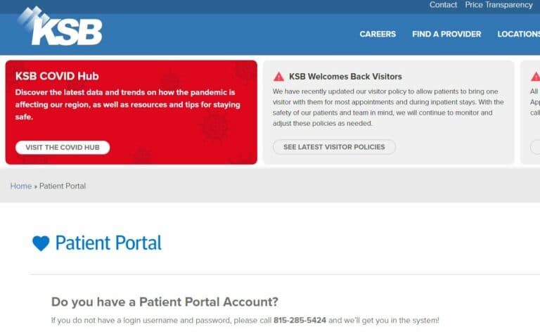 KSB Patient Portal Login