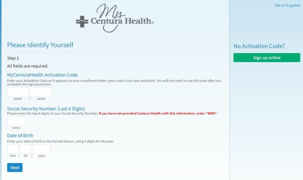 MyCenturaHealth Account Registration Process