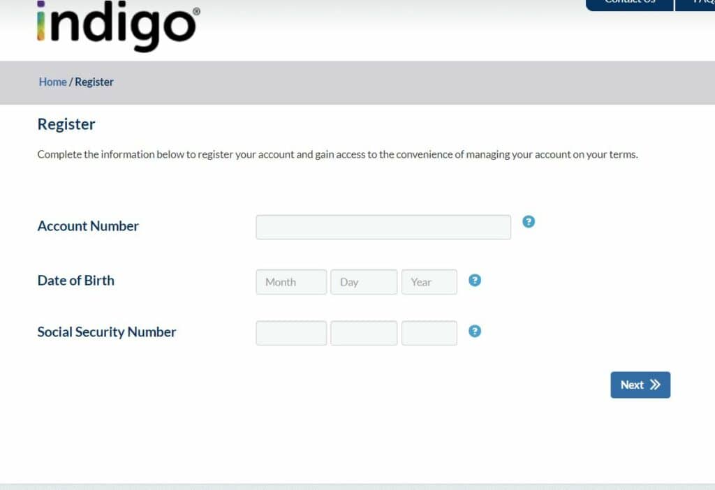 MyindigoCard Registration Process