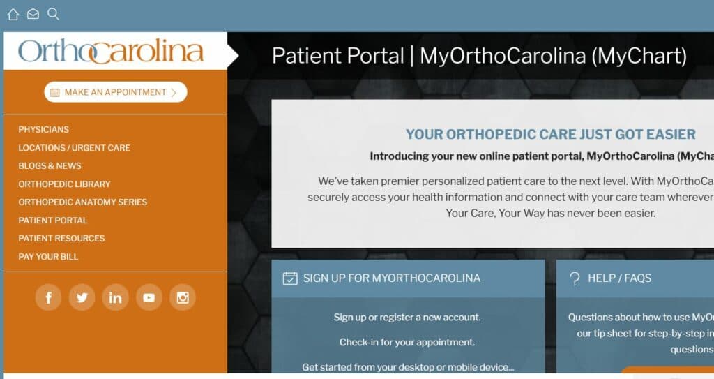 OrthoCarolina Patient Portal