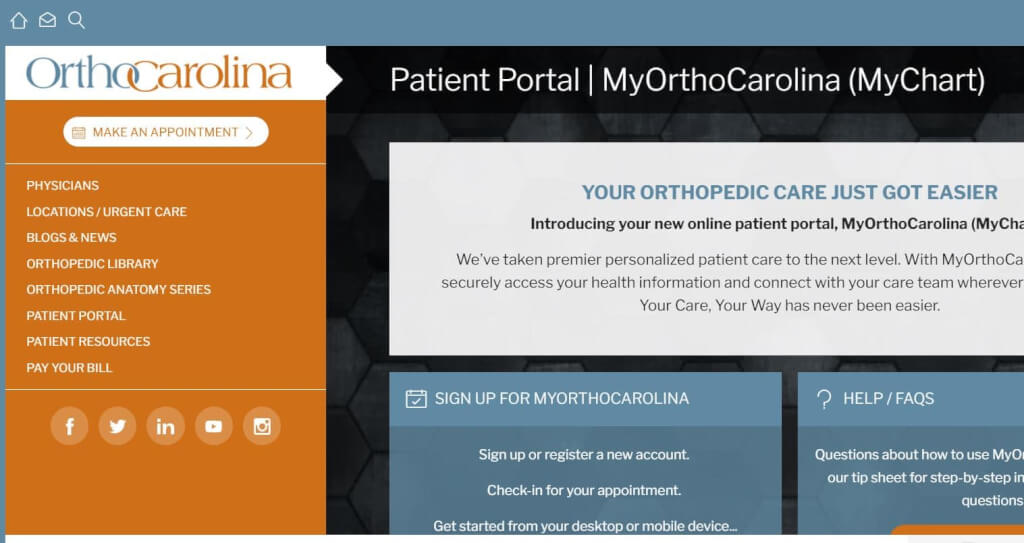 Orthocarolina Patient Portal Login » Employee