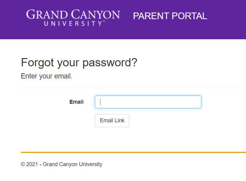 GCU Parent Portal Password Reset