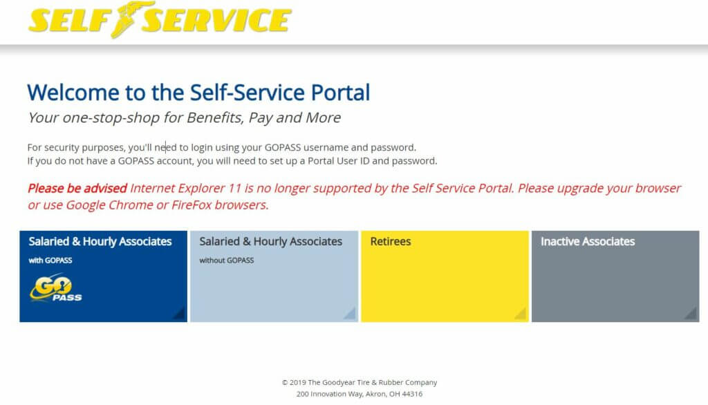 Goodyear Employee Self Service Portal