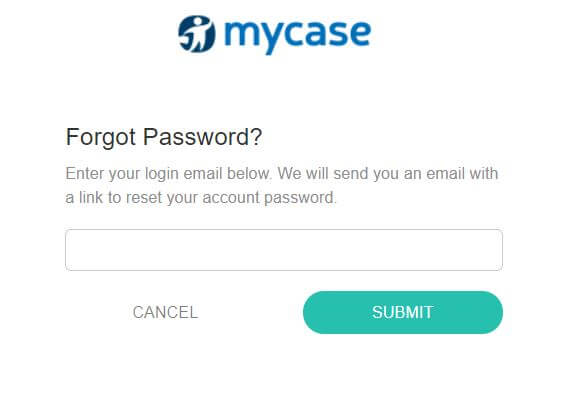 MyCase Login Password reset