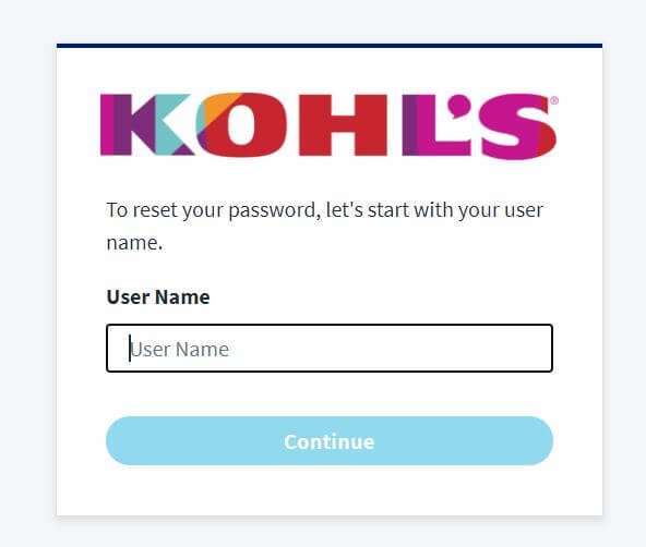 MyHR Kohls Login Password Reset process