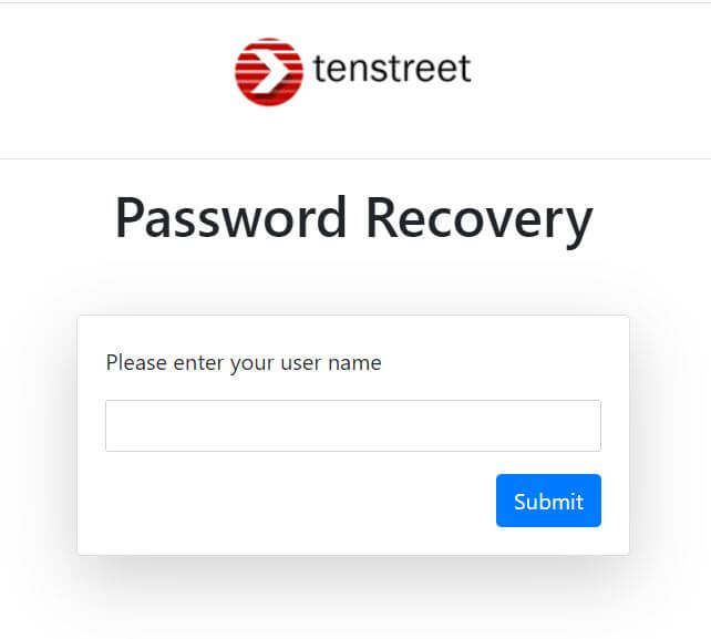 Tenstreet Portal Login password reset