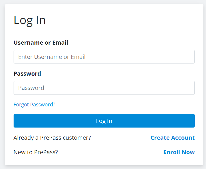 PrePass Plus Login