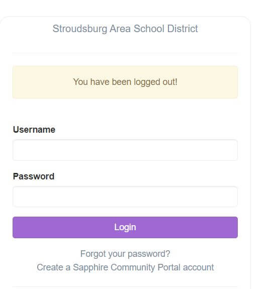 Stroud sburg Parent Portal login