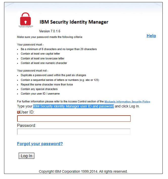 Michaels Worksmart SSO Portal Login Password Reset