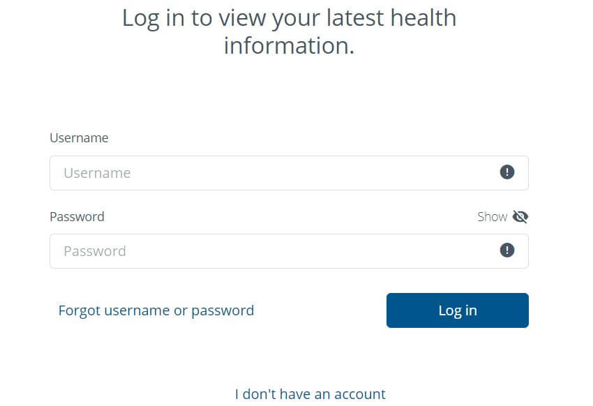 MyHealthONE Patient Portal Login