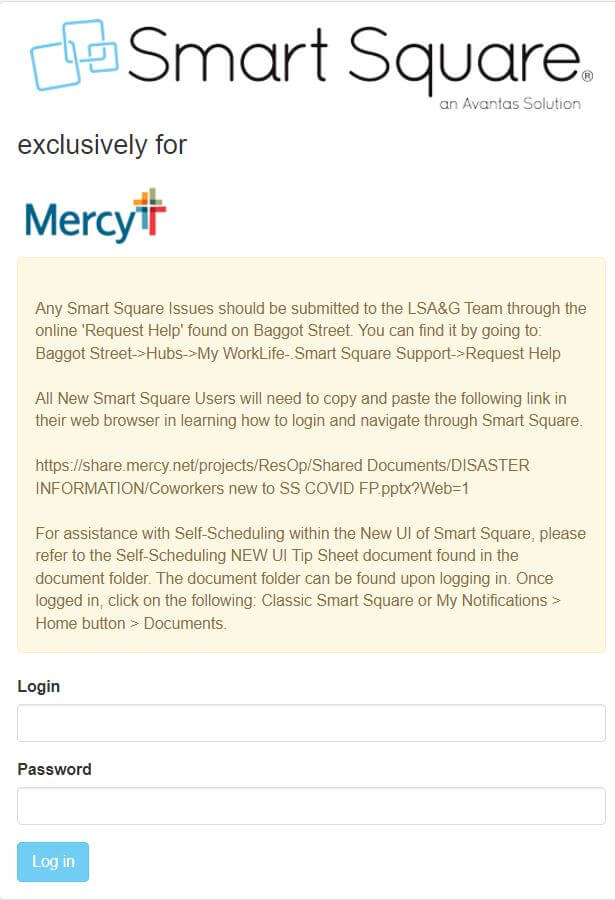 Smart Square Mercy Login At Mercy smart square Employee Login Portals