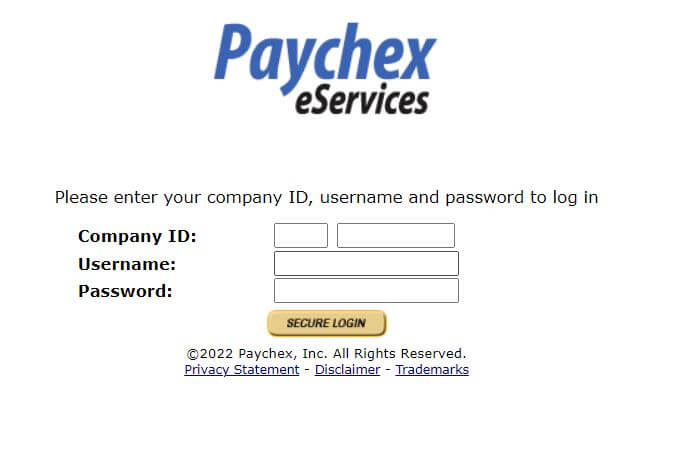 Paychex eServices Employee Login