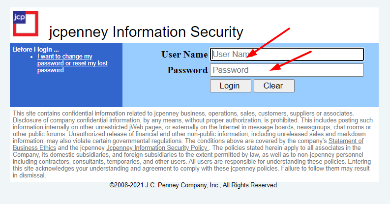 Jcp self-service employee Portal Login