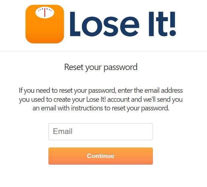 www.loseit.com Login Password Reset