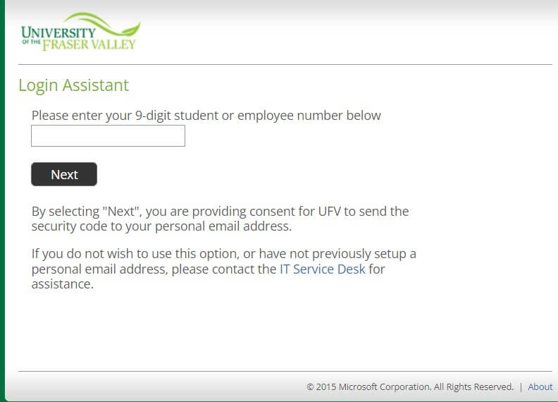 MyUFV Student Portal Login Password Reset