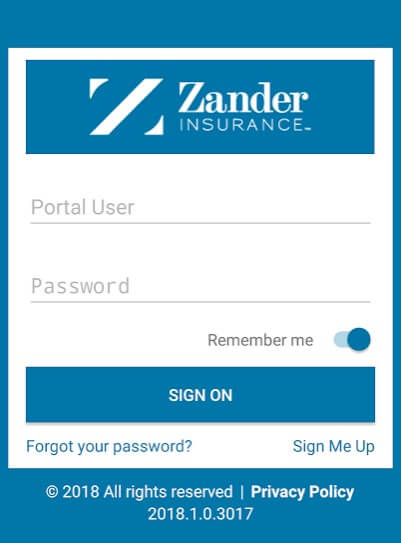 Log in to Zander Life Insurance Portal
