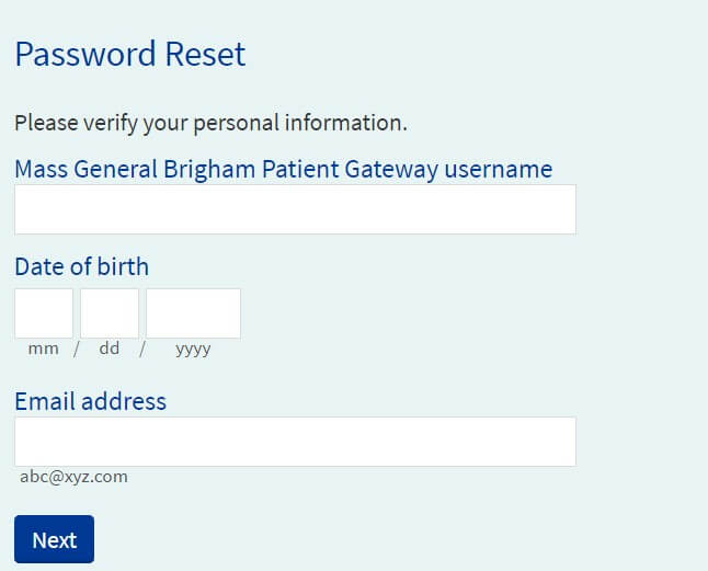 Cooley Dickinson Health care Portal Login Password Reset