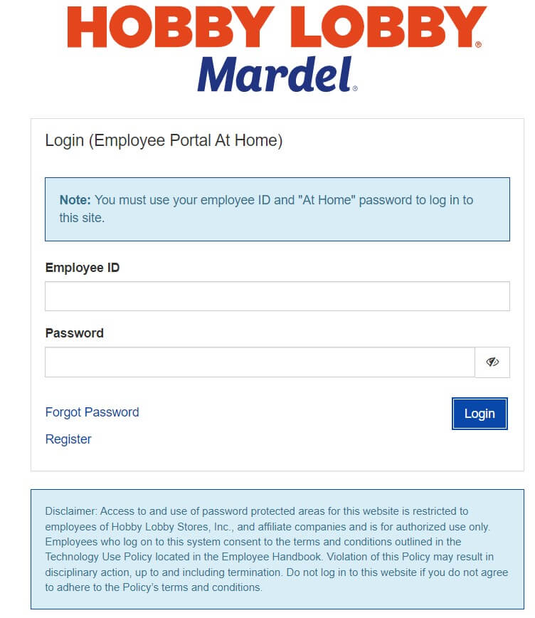 Hobby Lobby Employee Login at home step by step guide