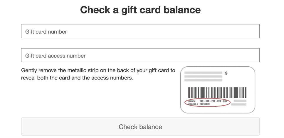 check target gift card balance online